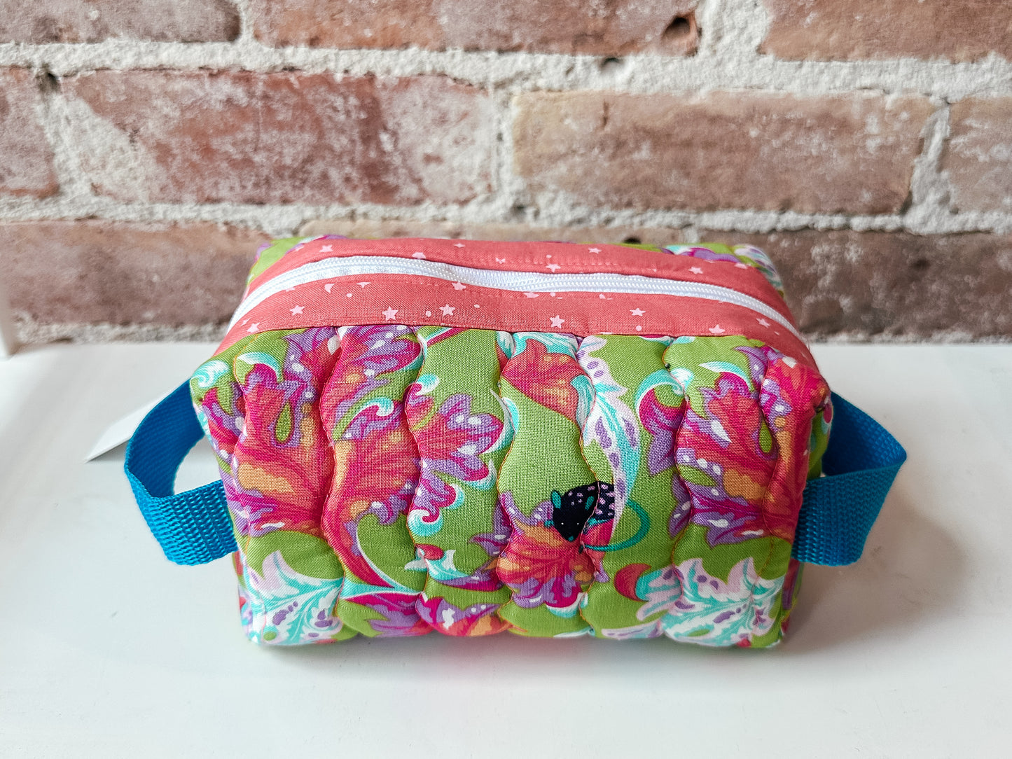 Quilted Boxy Zipper Pouch - Tula Pink Mice