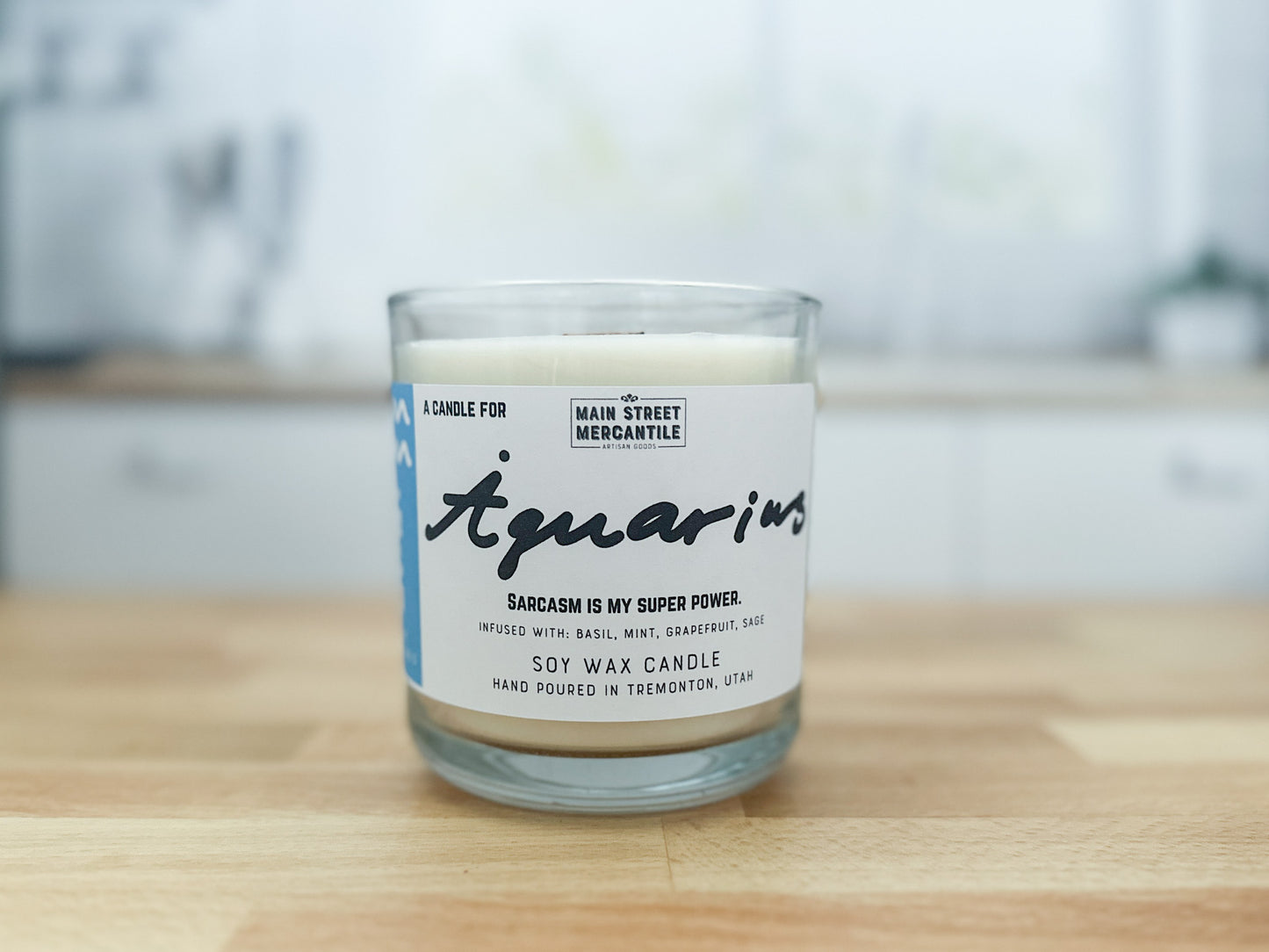 Aquarius Zodiac Candle