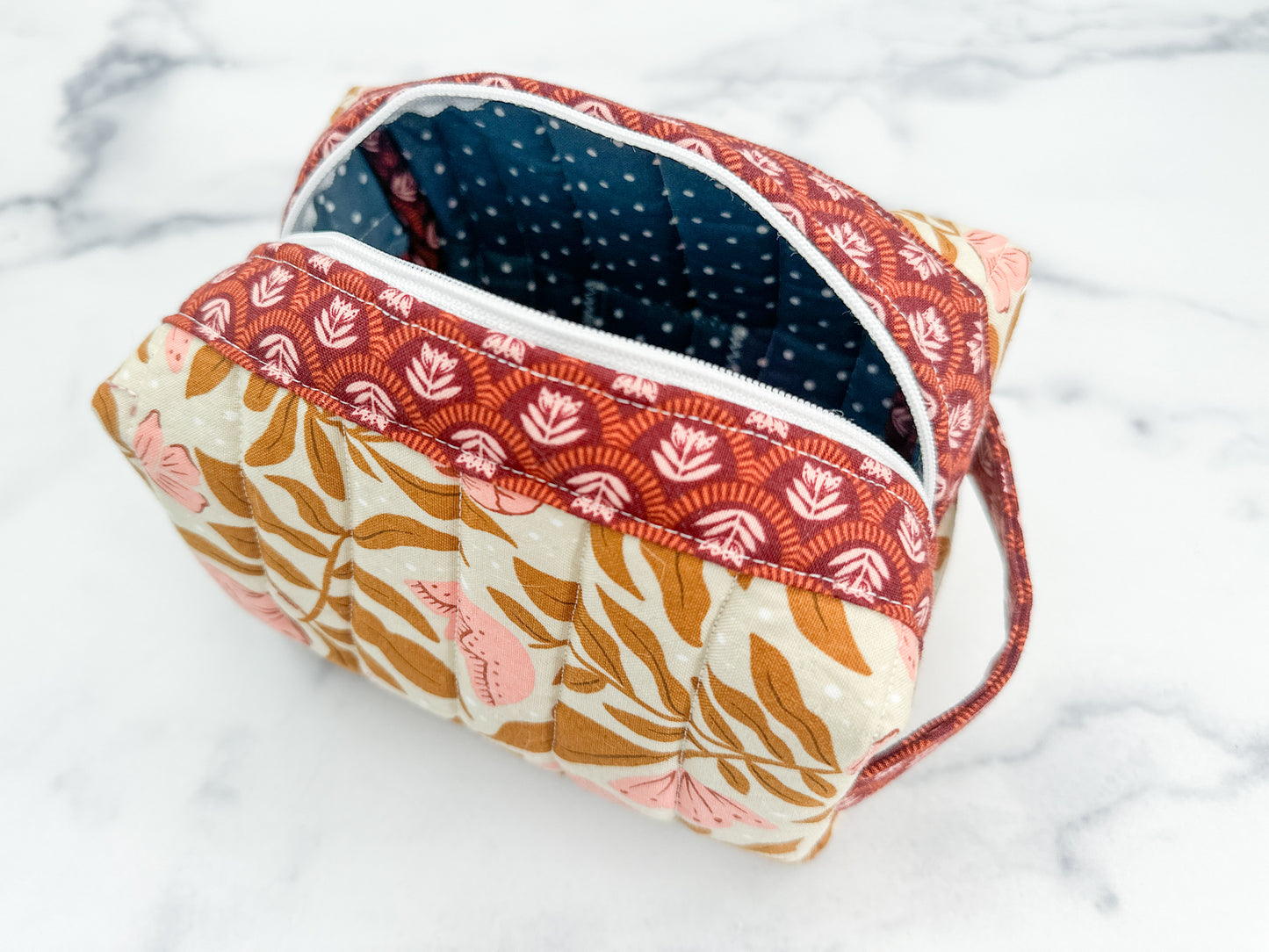 Boxed Zipper Pouch - Mustard Floral (Holland Pouch)