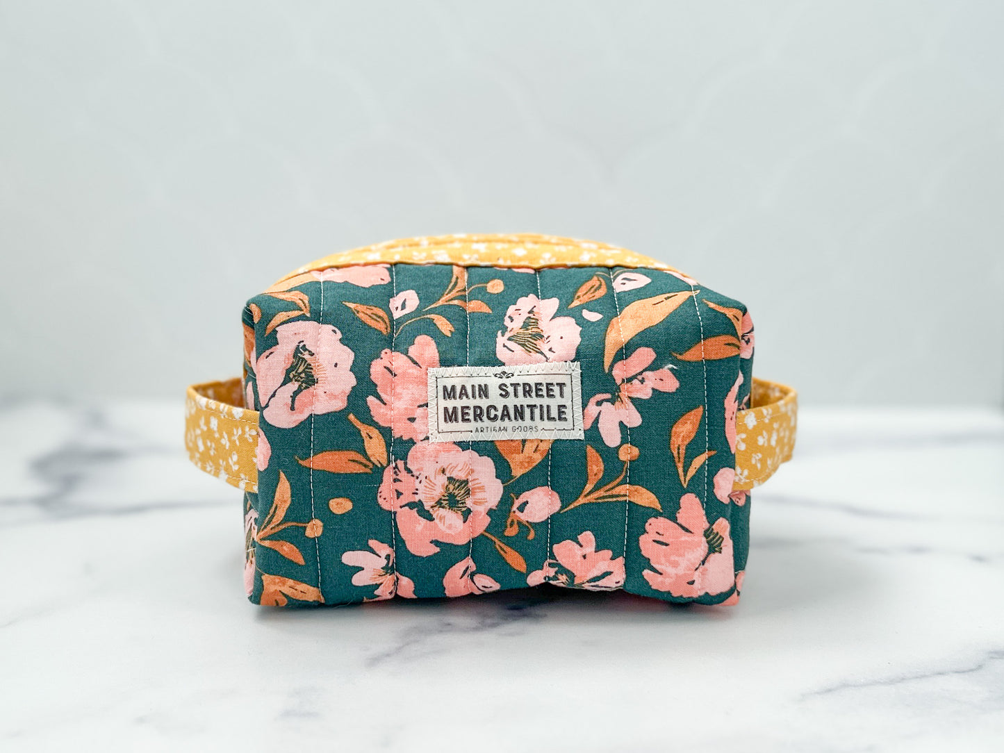 Boxed Zipper Pouch - Teal Floral (Holland Pouch)
