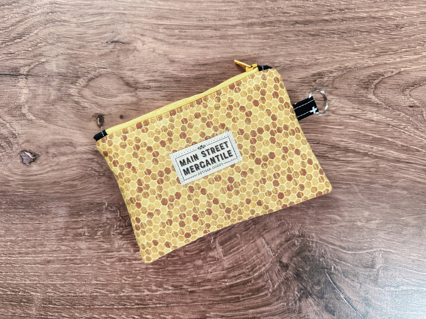 Honey Bee Quilted Zipper Pouch