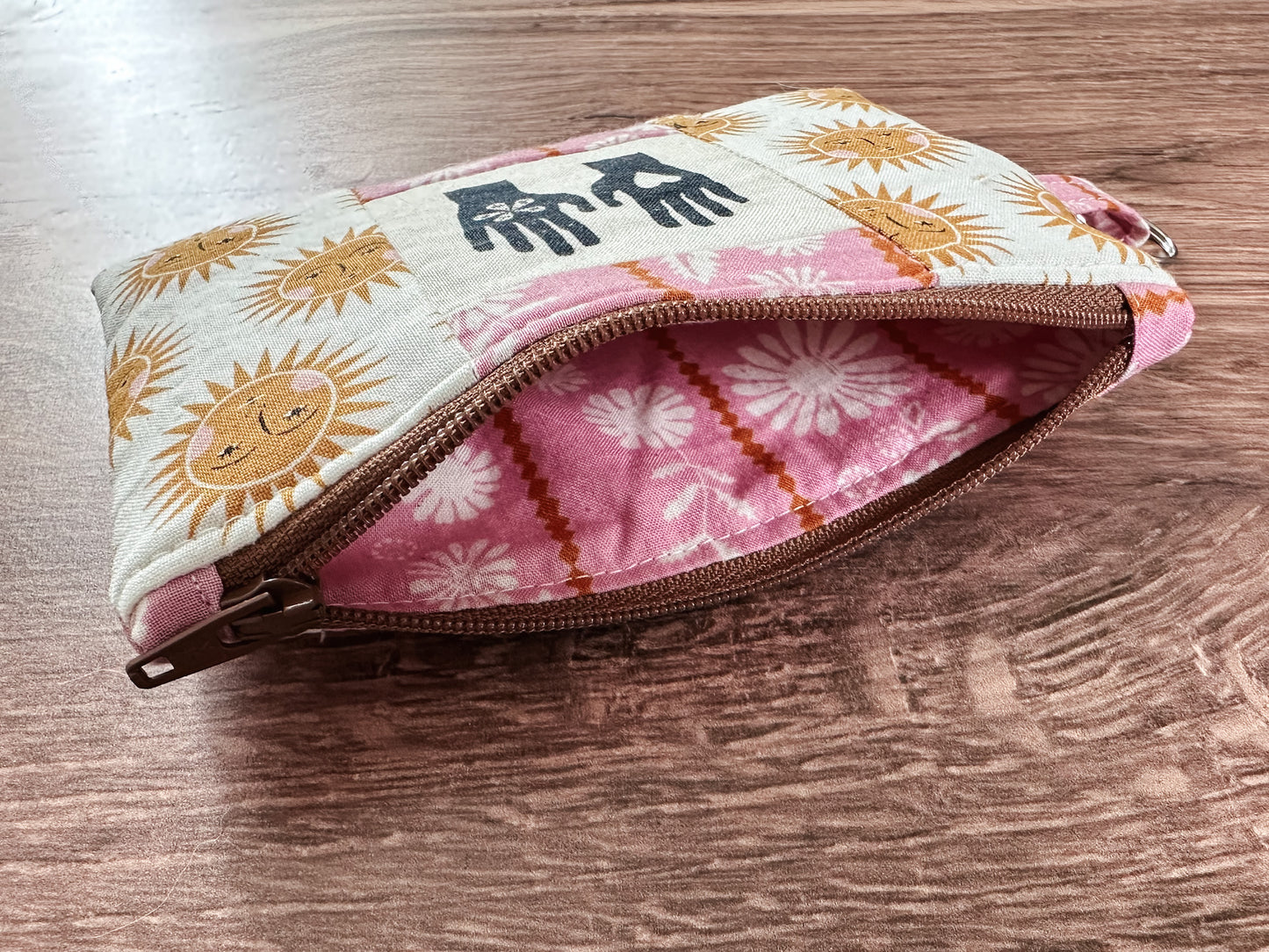 Heart Hands Quilted Zipper Pouch