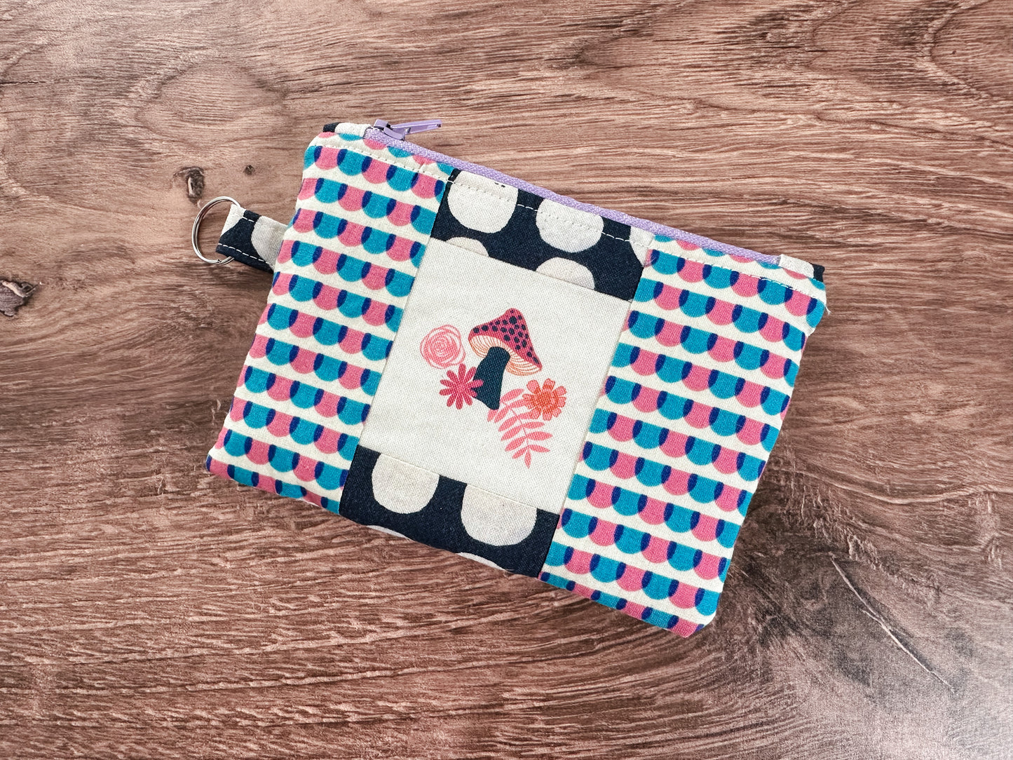 Mushroom Quilted Zipper Pouch