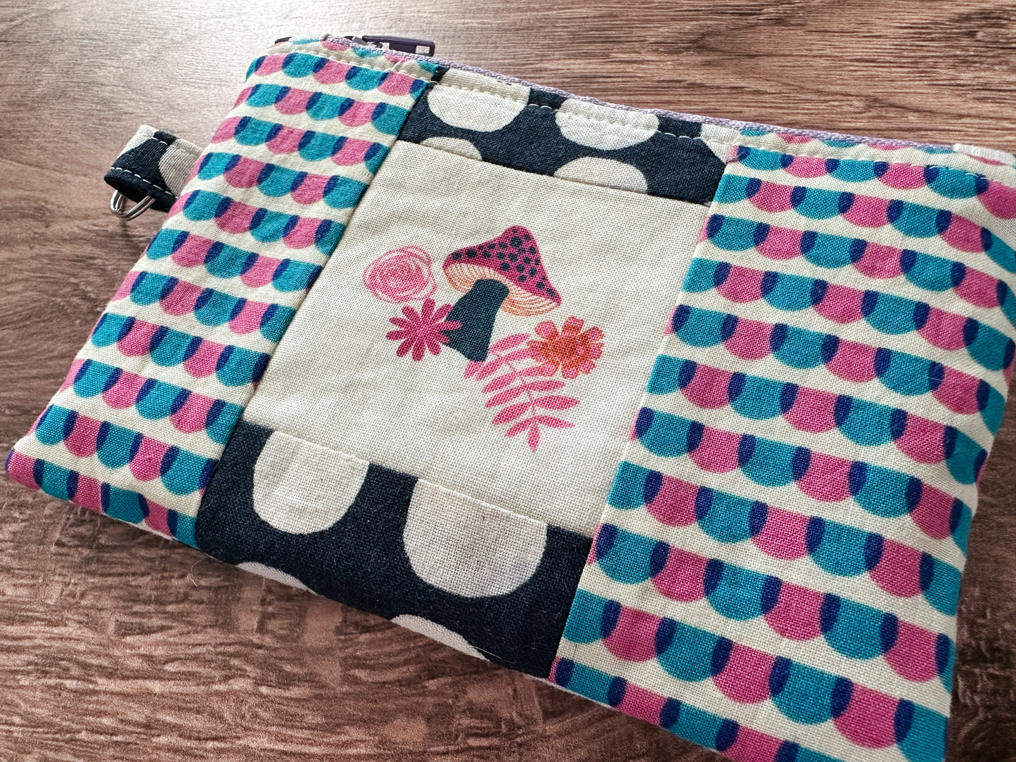Mushroom Quilted Zipper Pouch