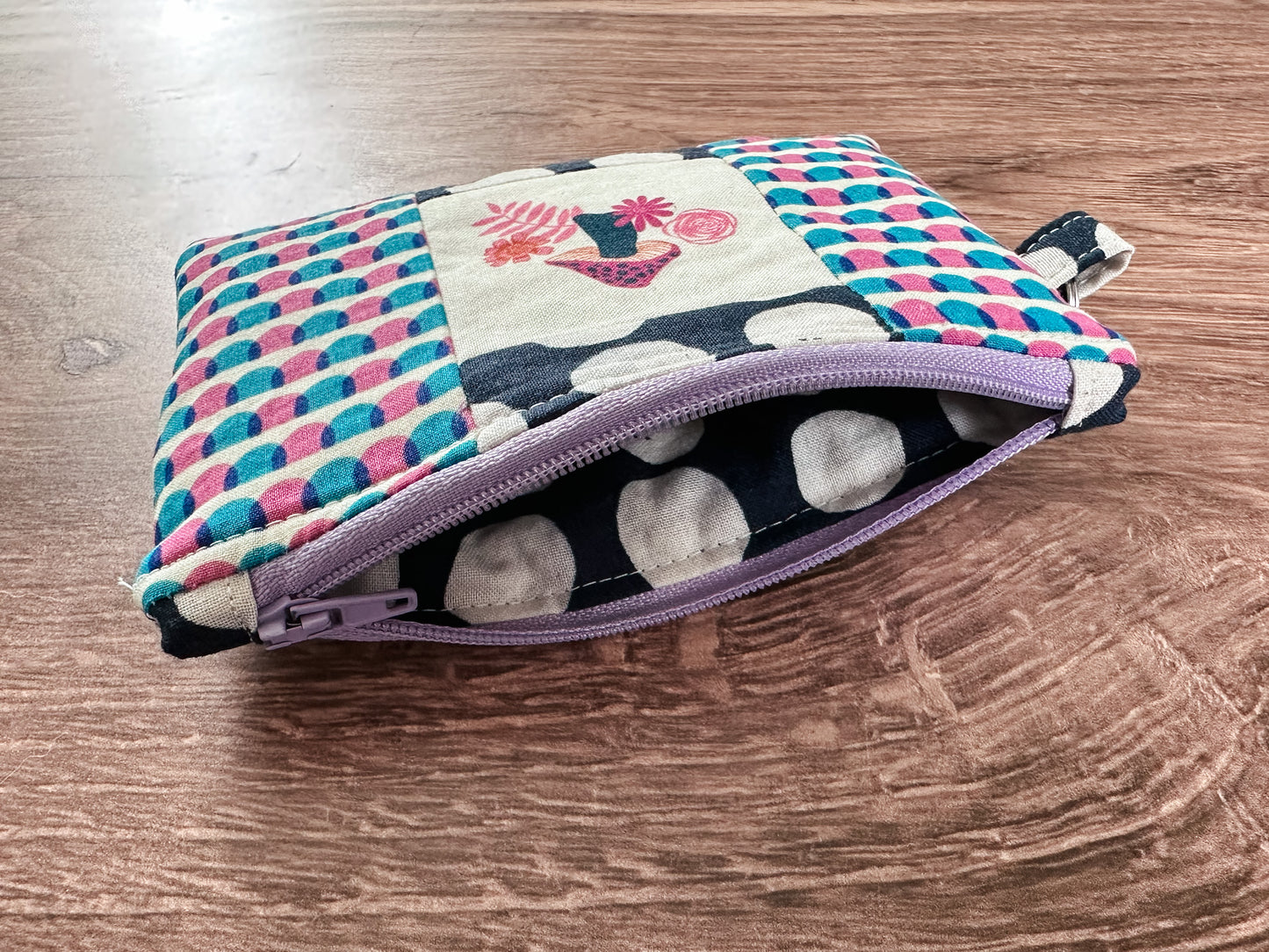 Mushroom Quilted Zipper Pouch
