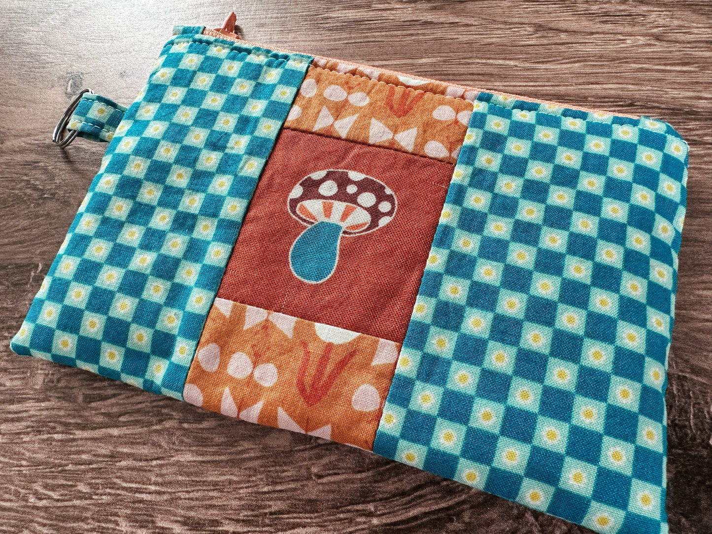 Mushroom Quilted Zipper Pouch