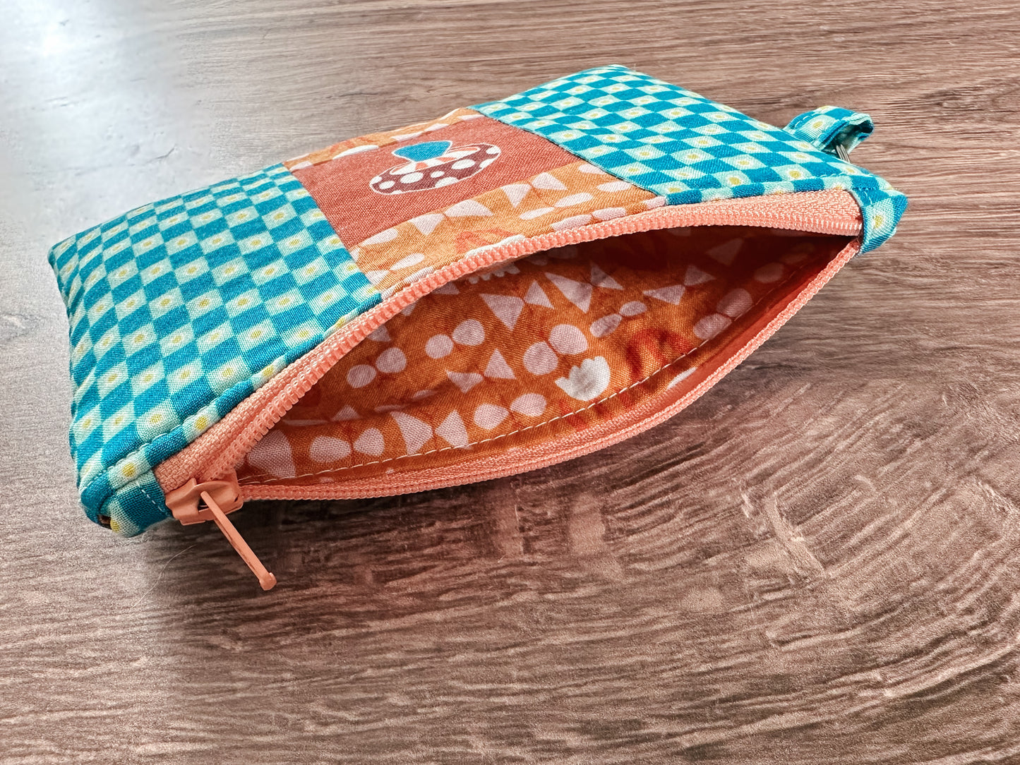 Mushroom Quilted Zipper Pouch