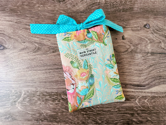 Tula Pink Lion Bad Hair Day Tied Bow Quilted Kindle E-Reader Sleeve
