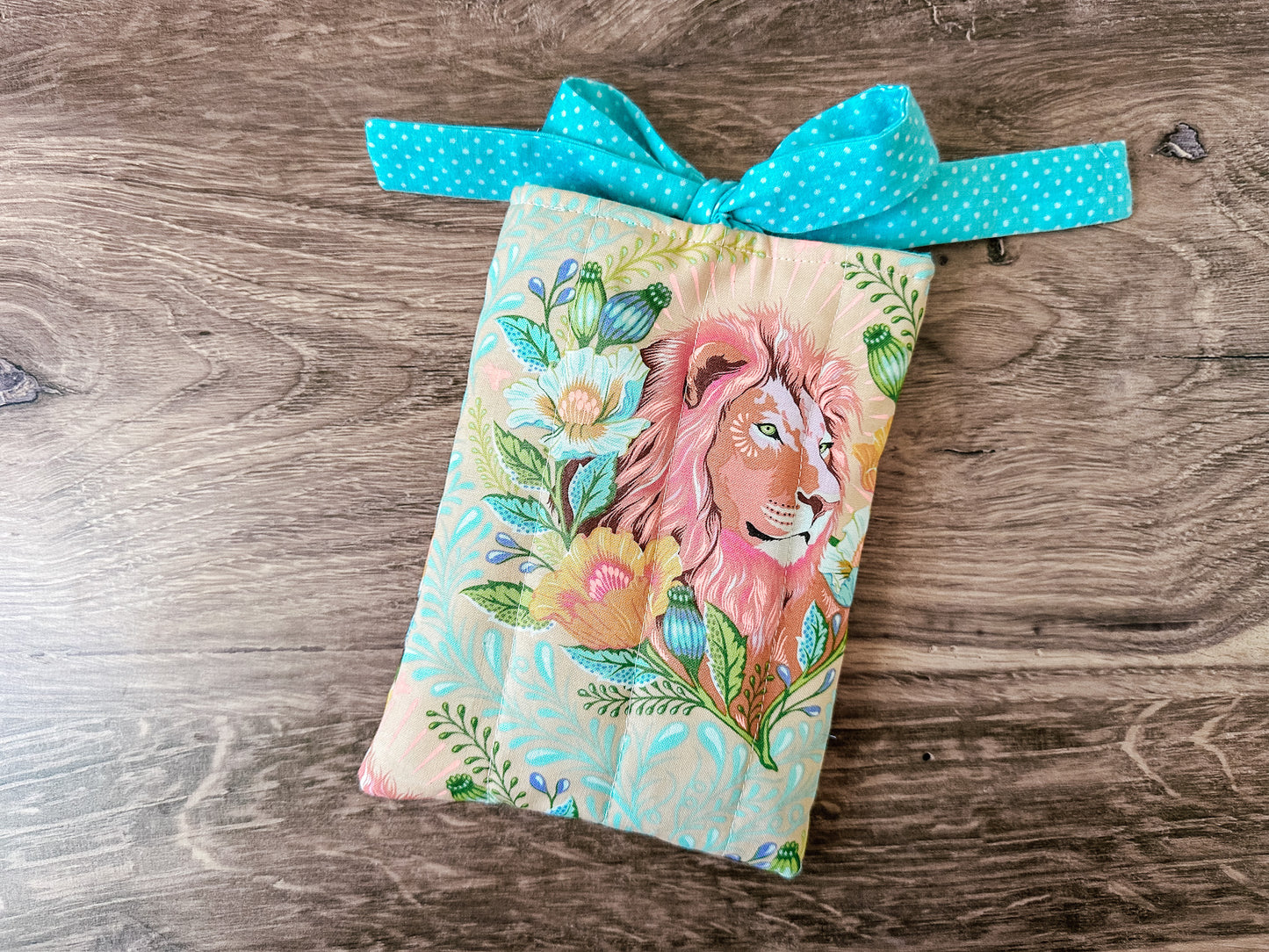Tula Pink Lion Bad Hair Day Tied Bow Quilted Kindle E-Reader Sleeve