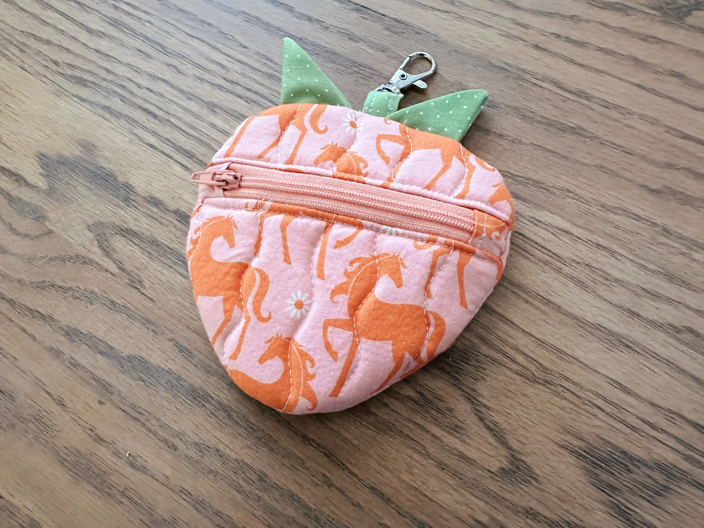 Quilted Strawberry Coin Purse - Ruby Star Society Horses