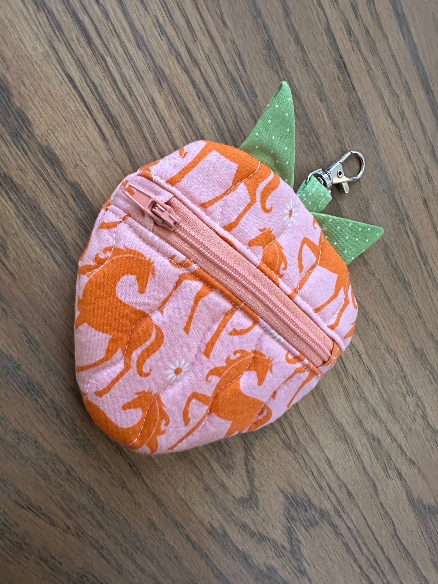 Quilted Strawberry Coin Purse - Ruby Star Society Horses
