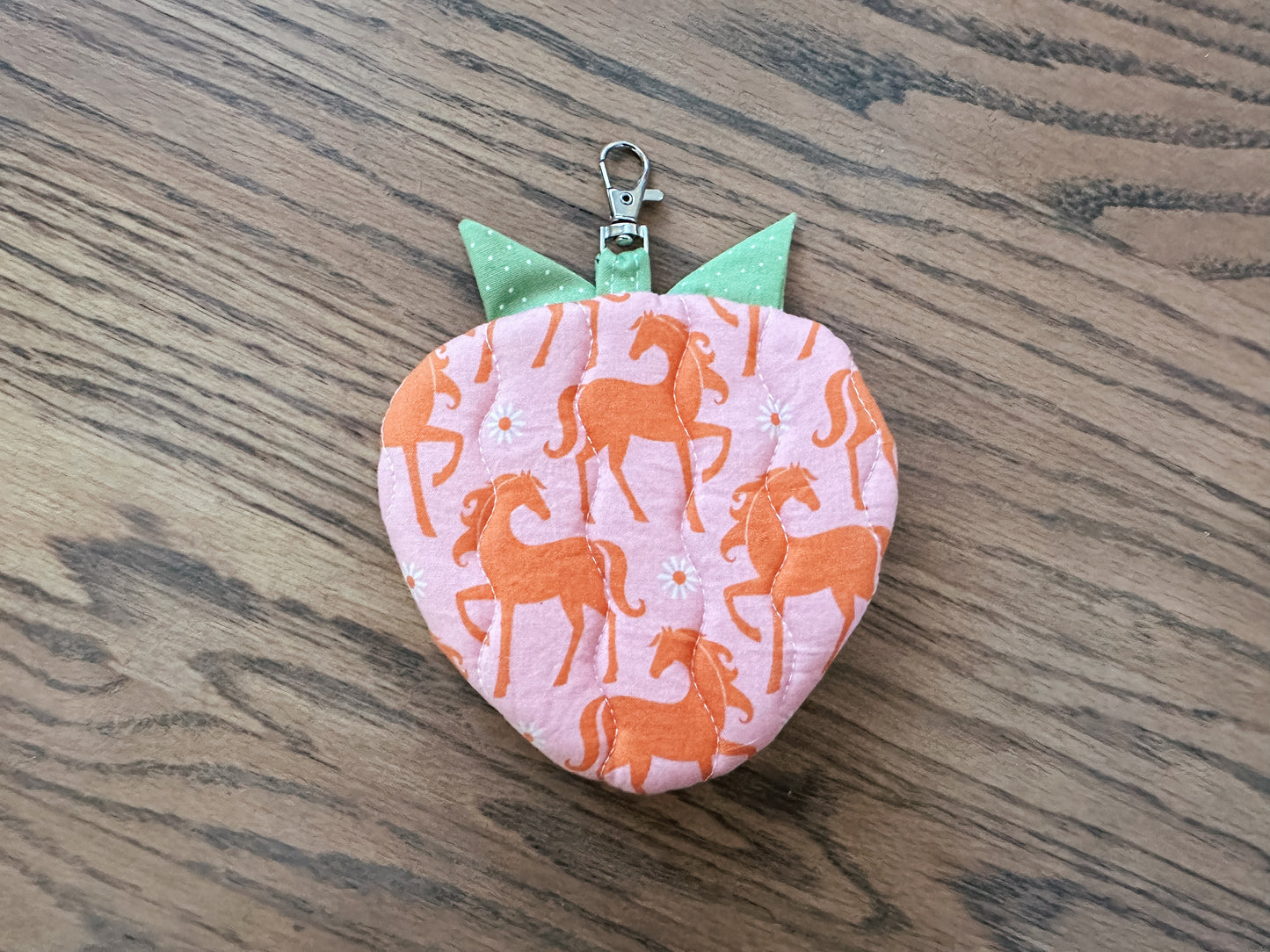 Quilted Strawberry Coin Purse - Ruby Star Society Horses
