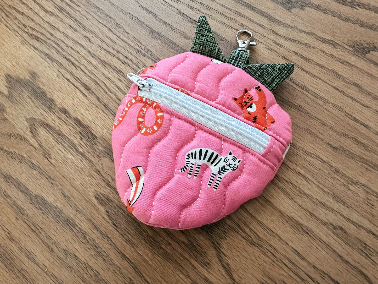 Quilted Strawberry Coin Purse - Ruby Star Society Lucky Pink