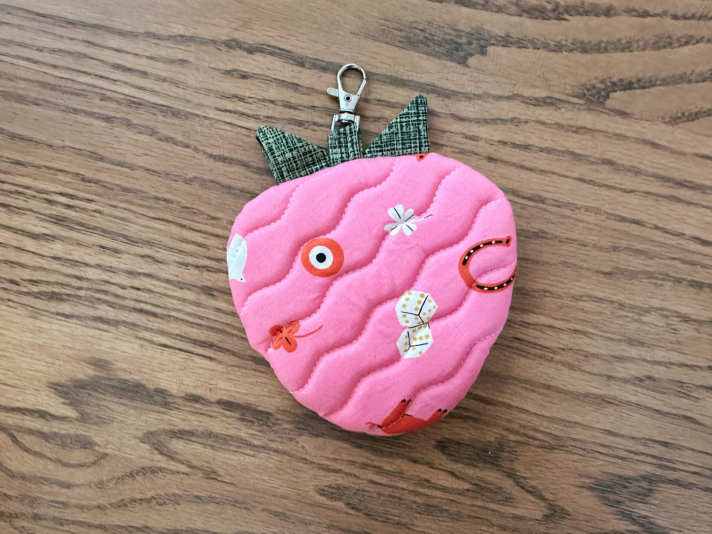 Quilted Strawberry Coin Purse - Ruby Star Society Lucky Pink