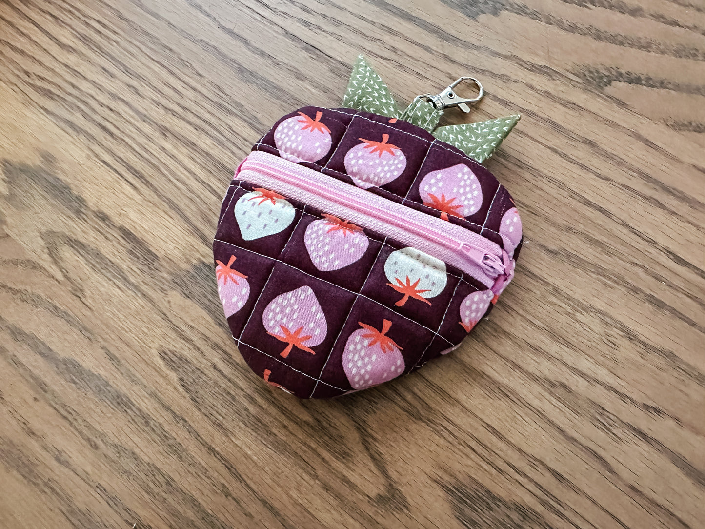 Quilted Strawberry Coin Purse - Ruby Star Society Strawberries