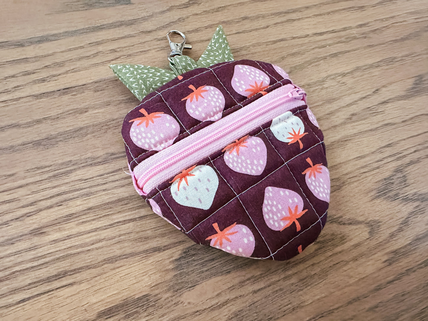 Quilted Strawberry Coin Purse - Ruby Star Society Strawberries