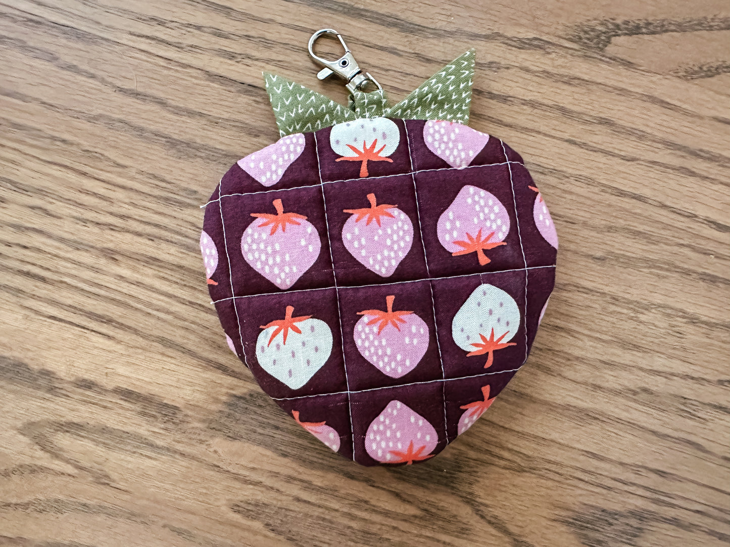 Quilted Strawberry Coin Purse - Ruby Star Society Strawberries