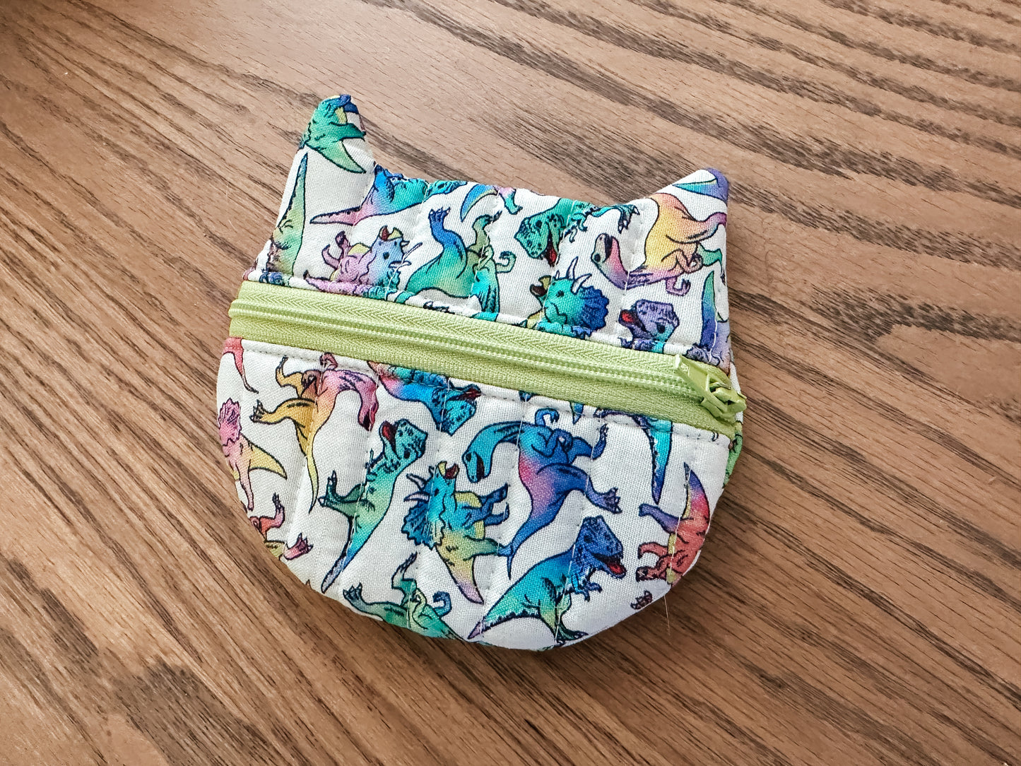 Cat Zipper Coin Purse - Dinosaurs