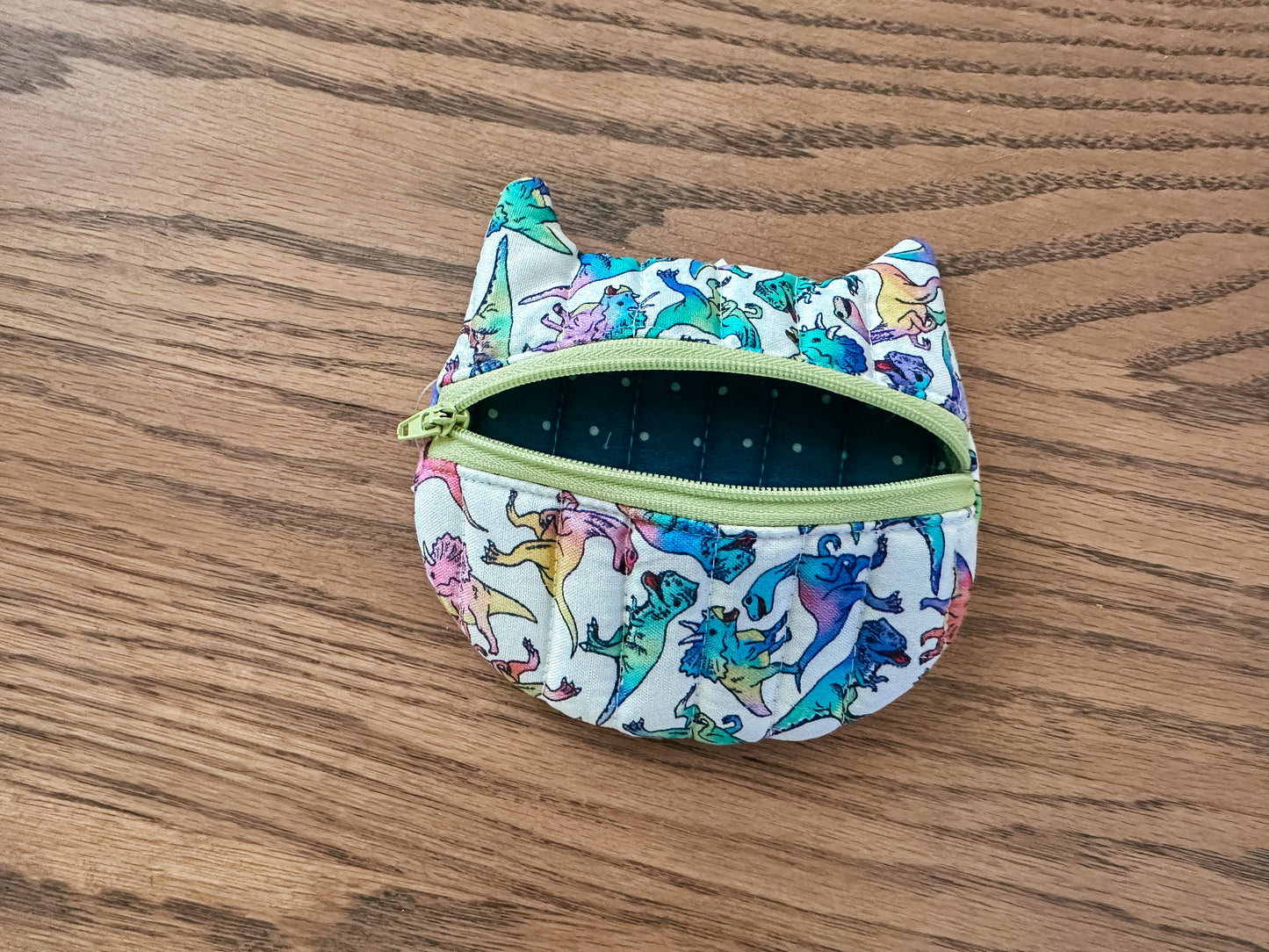 Cat Zipper Coin Purse - Dinosaurs