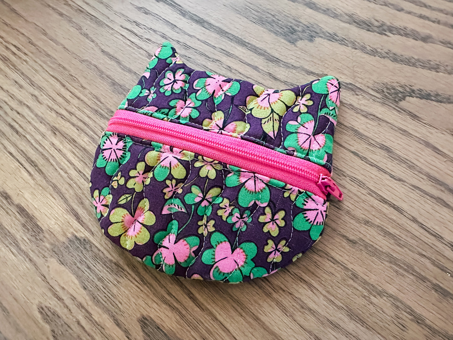 Cat Zipper Coin Purse - Heather Ross Clovers