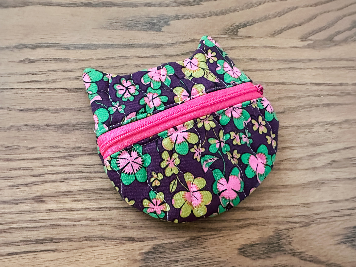 Cat Zipper Coin Purse - Heather Ross Clovers