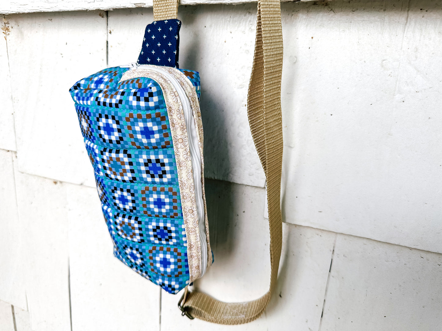 Quilted Alpen Crossbody Bum Bag - Granny Square Ruby Star Society