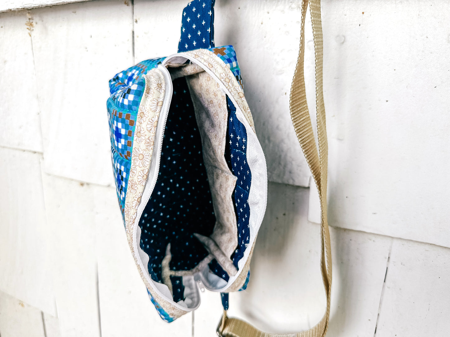 Quilted Alpen Crossbody Bum Bag - Granny Square Ruby Star Society
