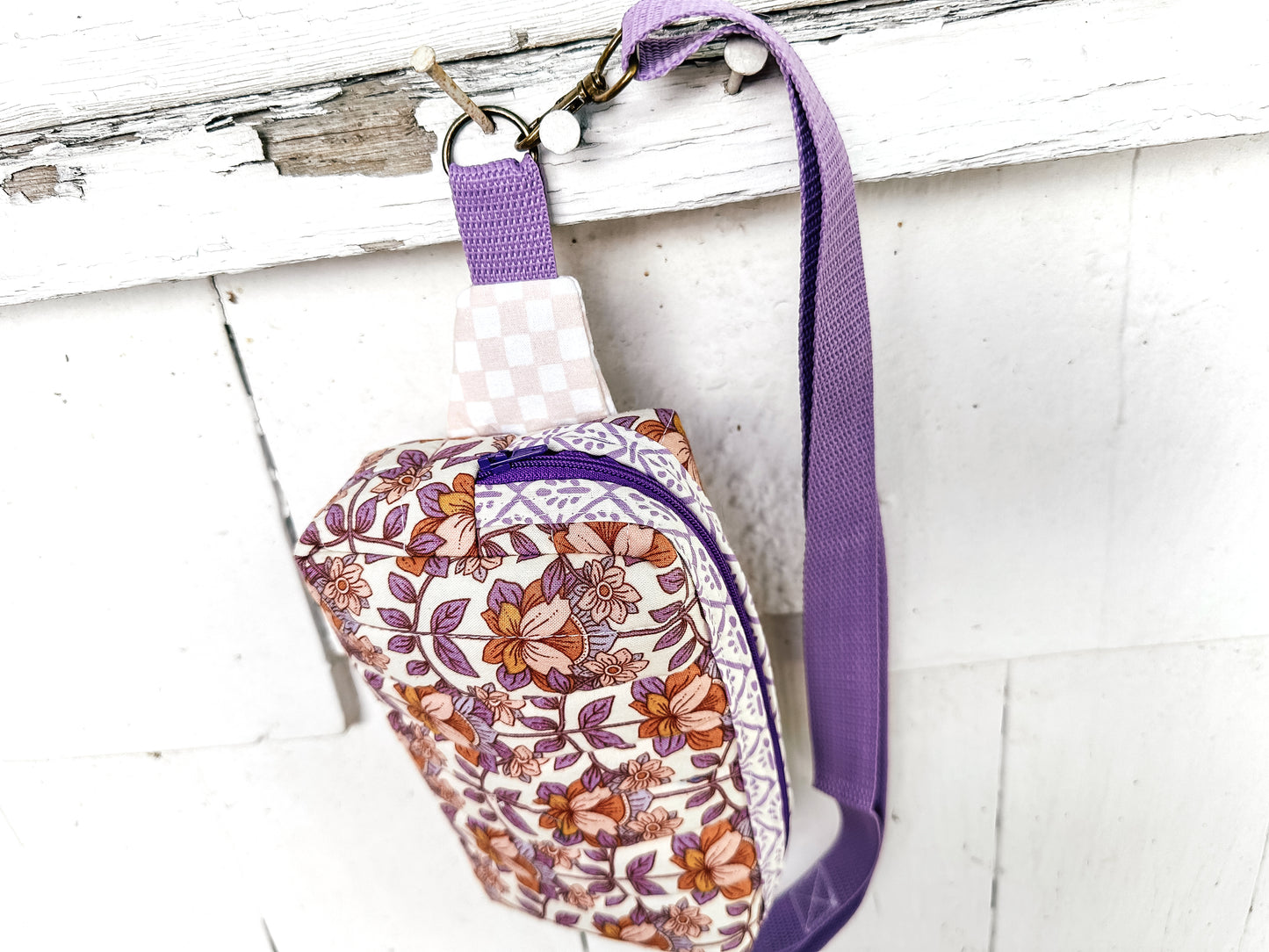 Quilted Alpen Crossbody Bum Bag - Purple Floral