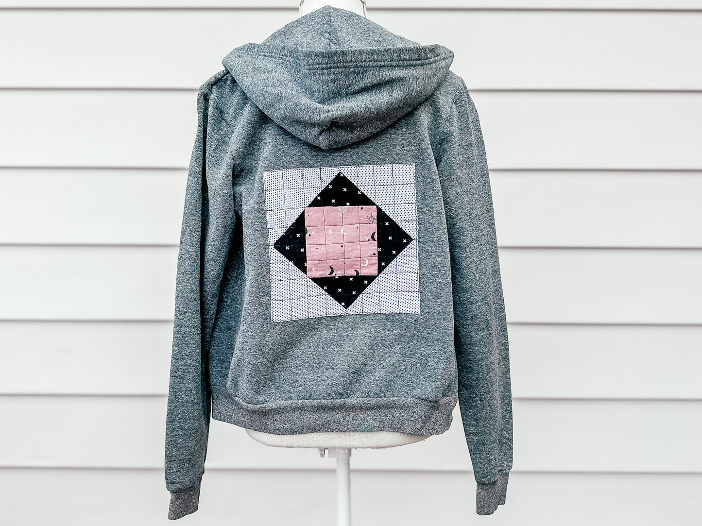 Zip-up Quilt Block Hoodie - Size X Small