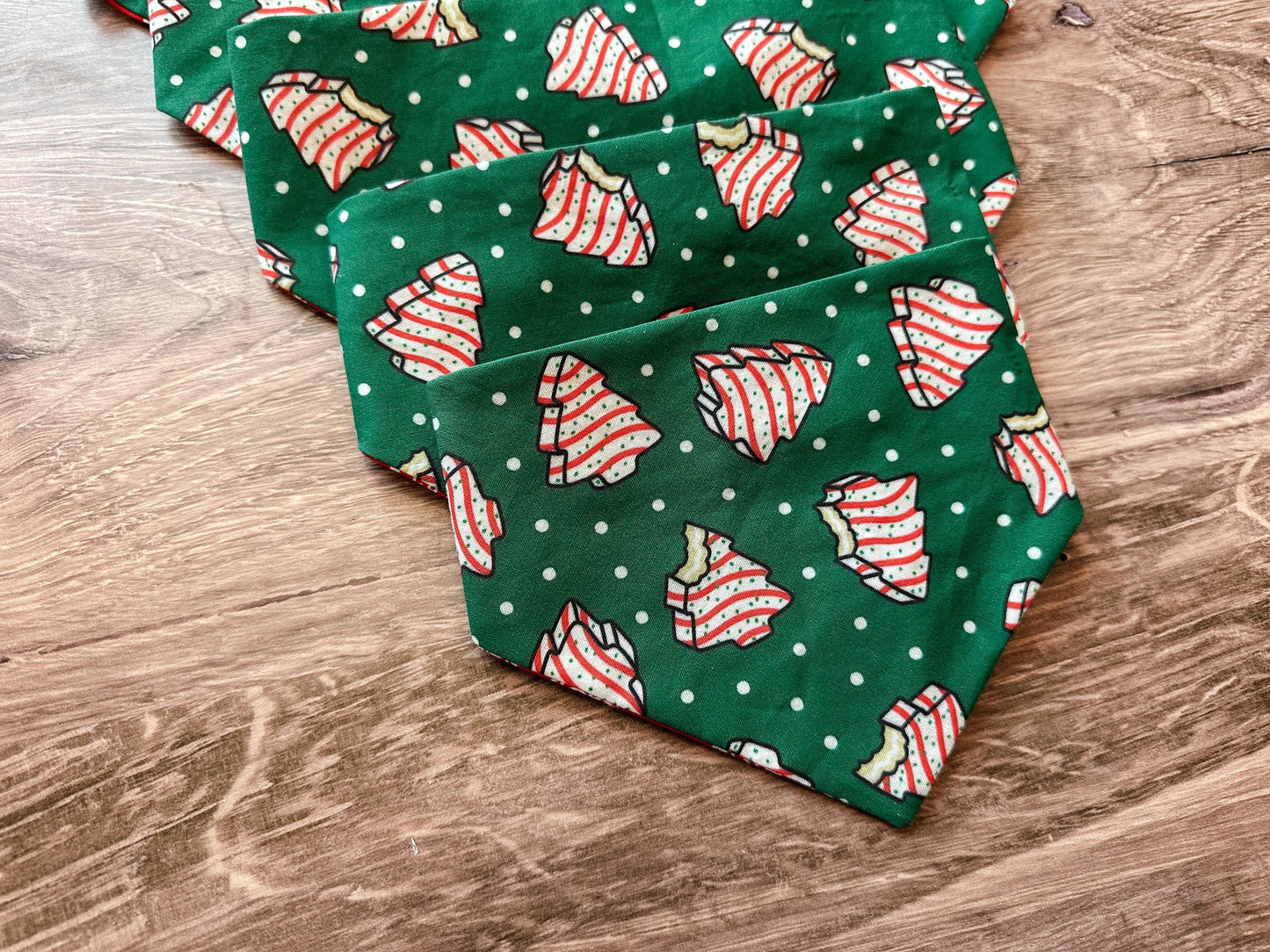 Christmas Tree Cake Holiday Reversible Scrunchie Dog Bandana
