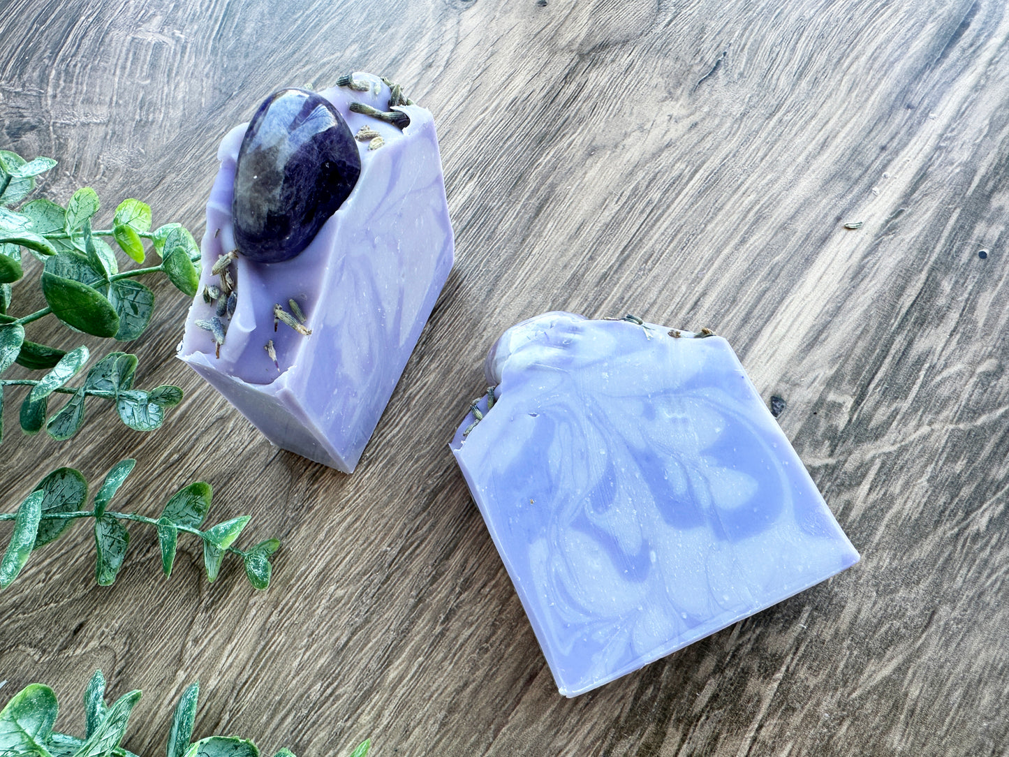 Amethyst Cold Process Soap with REAL Amethyst Stone