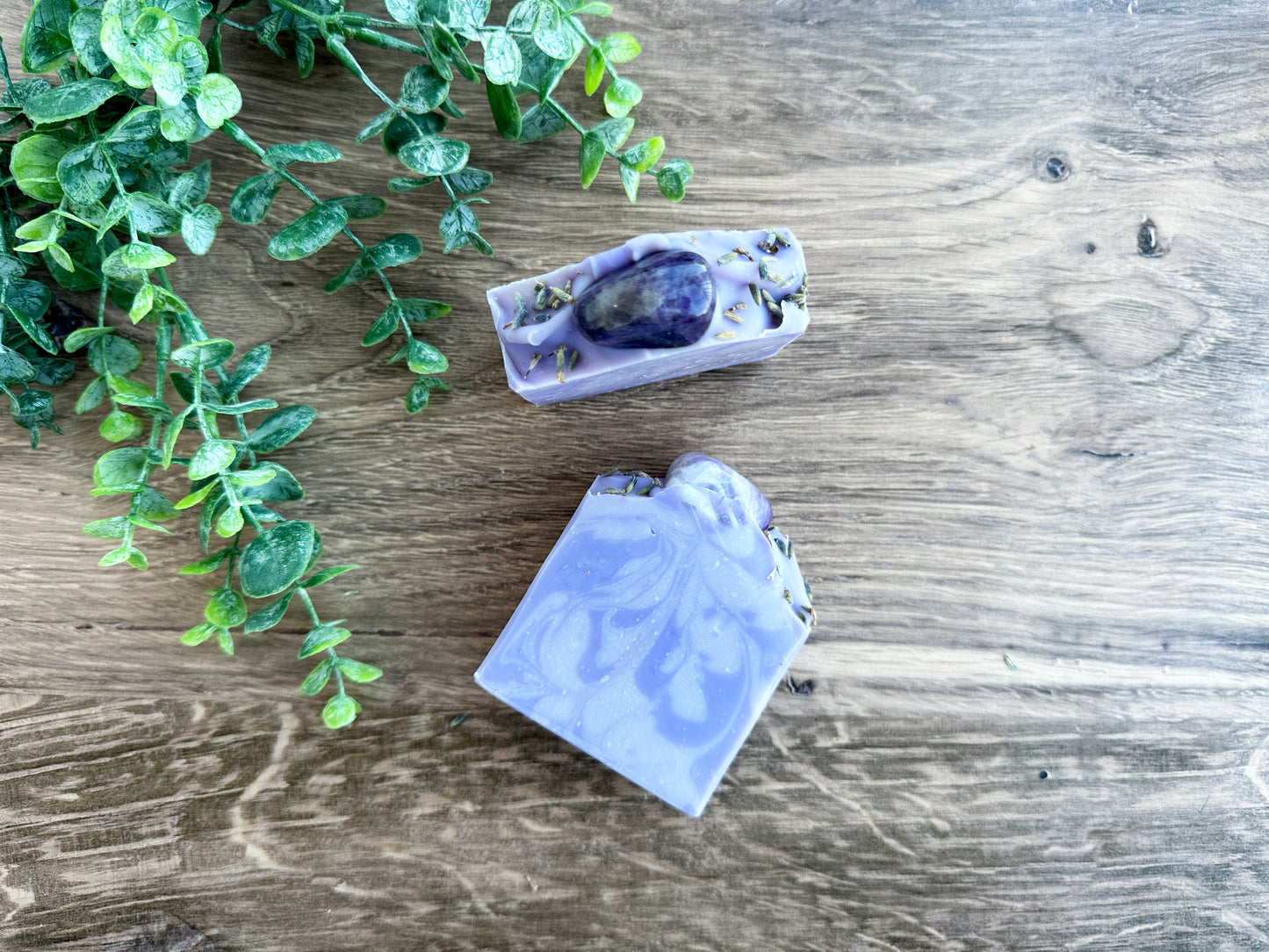 Amethyst Cold Process Soap with REAL Amethyst Stone