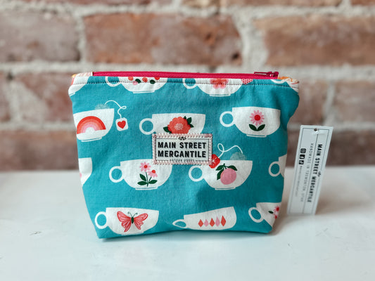 Flat Bottom Zipper Pouch - Ruby Star Society Tea Cups