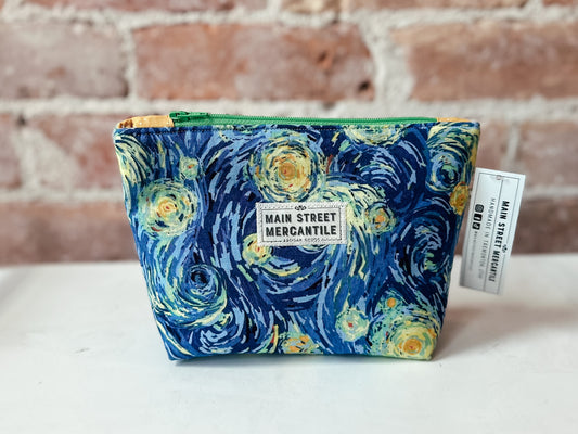 Flat Bottom Zipper Pouch - Starry Night