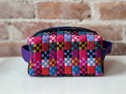 Quilted Boxy Zipper Pouch - Square Blocks
