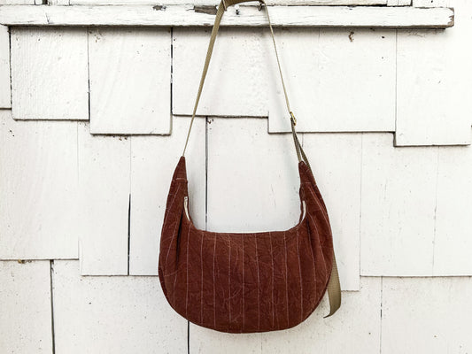 Rusty Orange Crescent Crossbody Bag