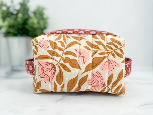 Boxed Zipper Pouch - Mustard Floral (Holland Pouch)