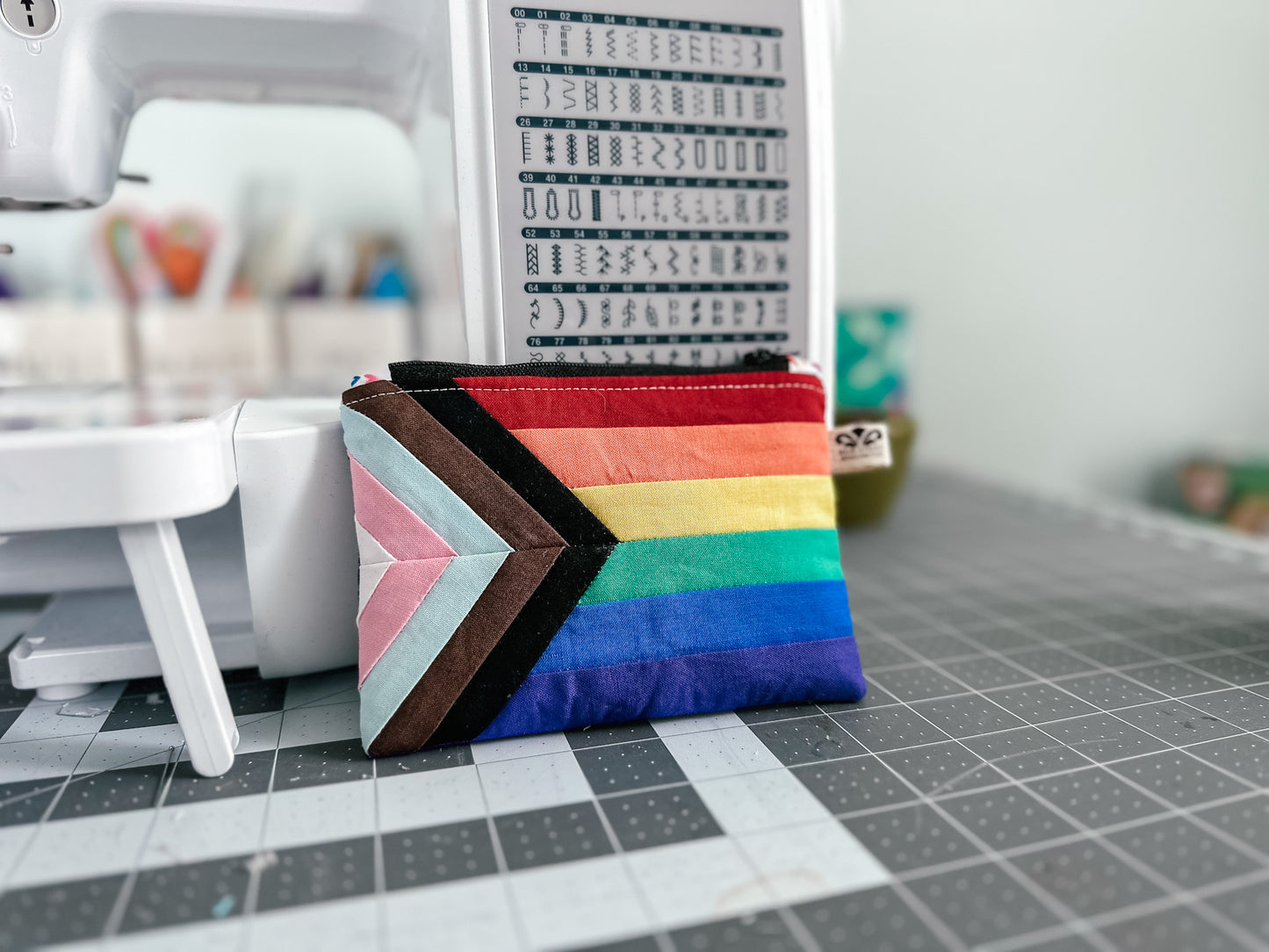 Progress Pride Flag Zipper Pouch