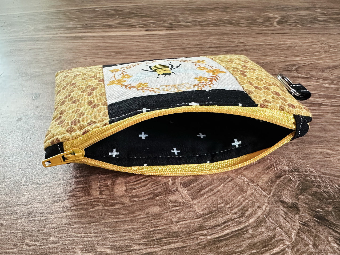 Honey Bee Quilted Zipper Pouch