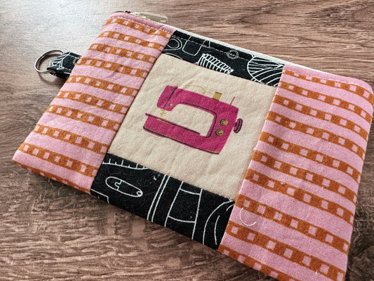Sewing Machine Quilted Zipper Pouch