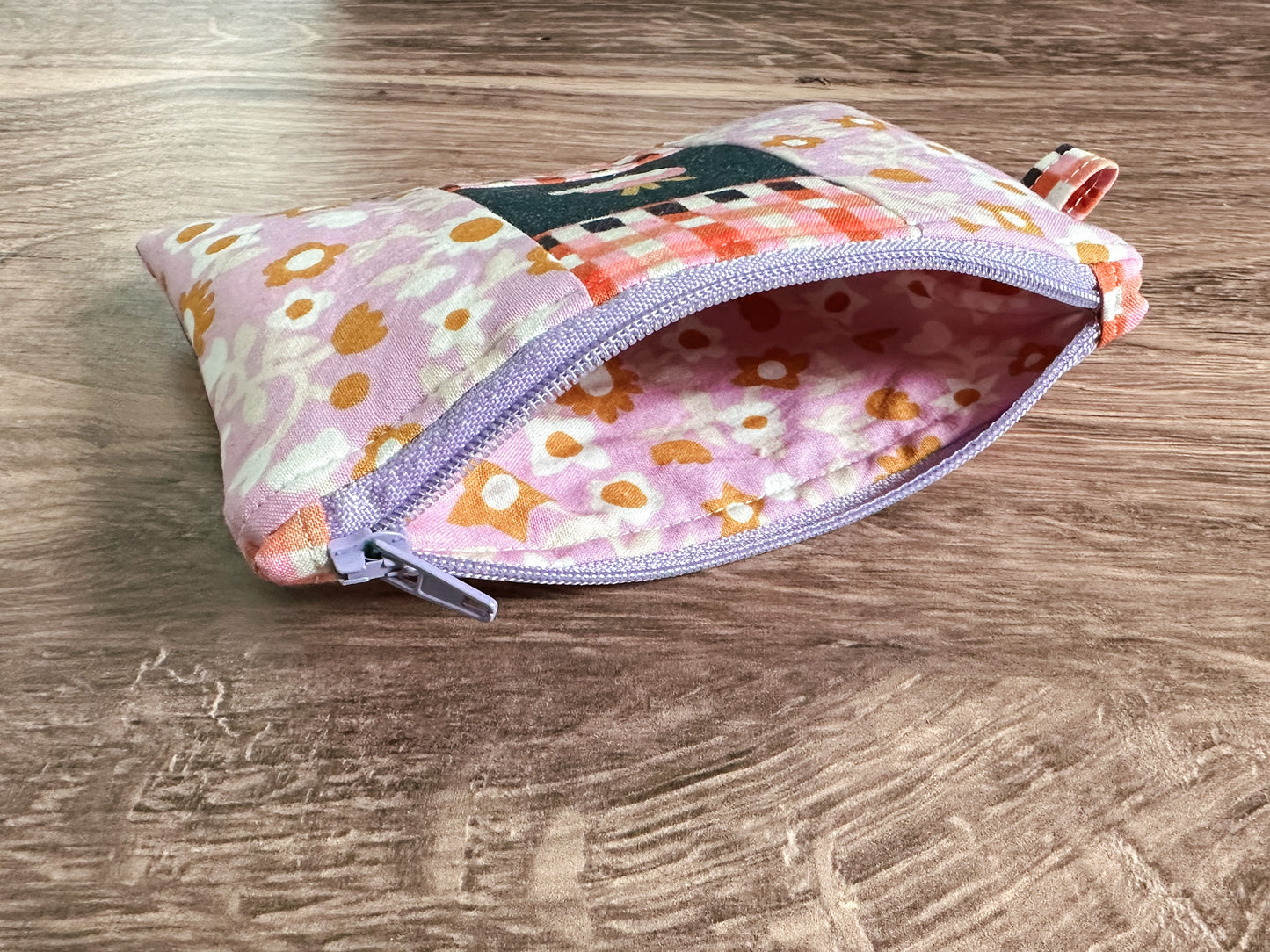 Racoon Quilted Zipper Pouch