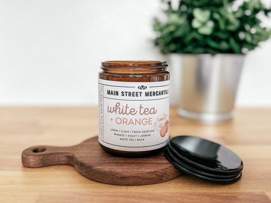 White Tea and Orange Wood Wick Soy Candle