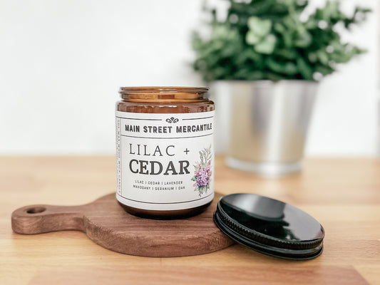 Lilac + Cedar Wood Wick Soy Candle