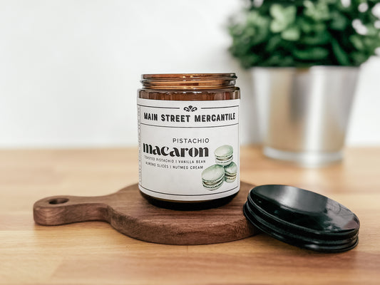 Pistachio Macaron Wood Wick Soy Candle
