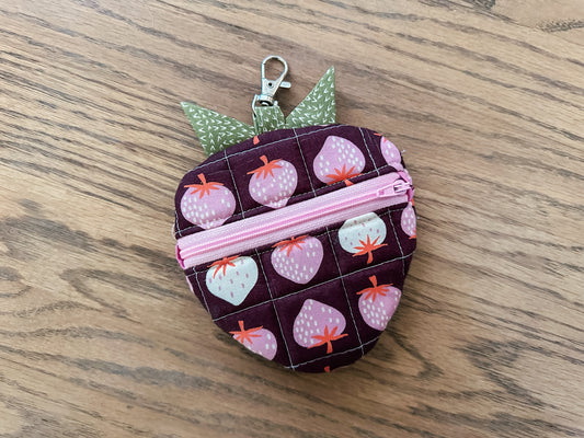 Quilted Strawberry Coin Purse - Ruby Star Society Strawberries