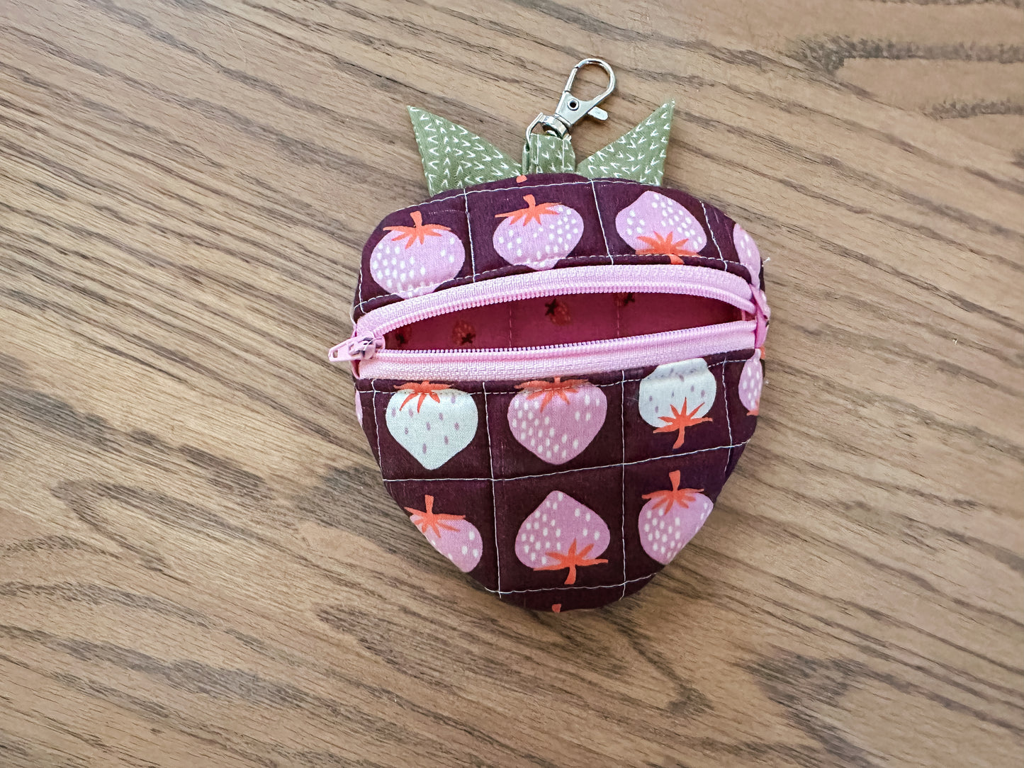 Quilted Strawberry Coin Purse - Ruby Star Society Strawberries