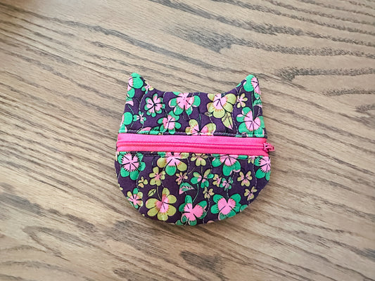 Cat Zipper Coin Purse - Heather Ross Clovers