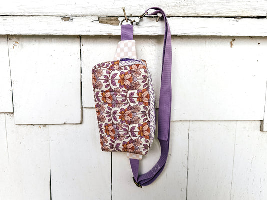 Quilted Alpen Crossbody Bum Bag - Purple Floral