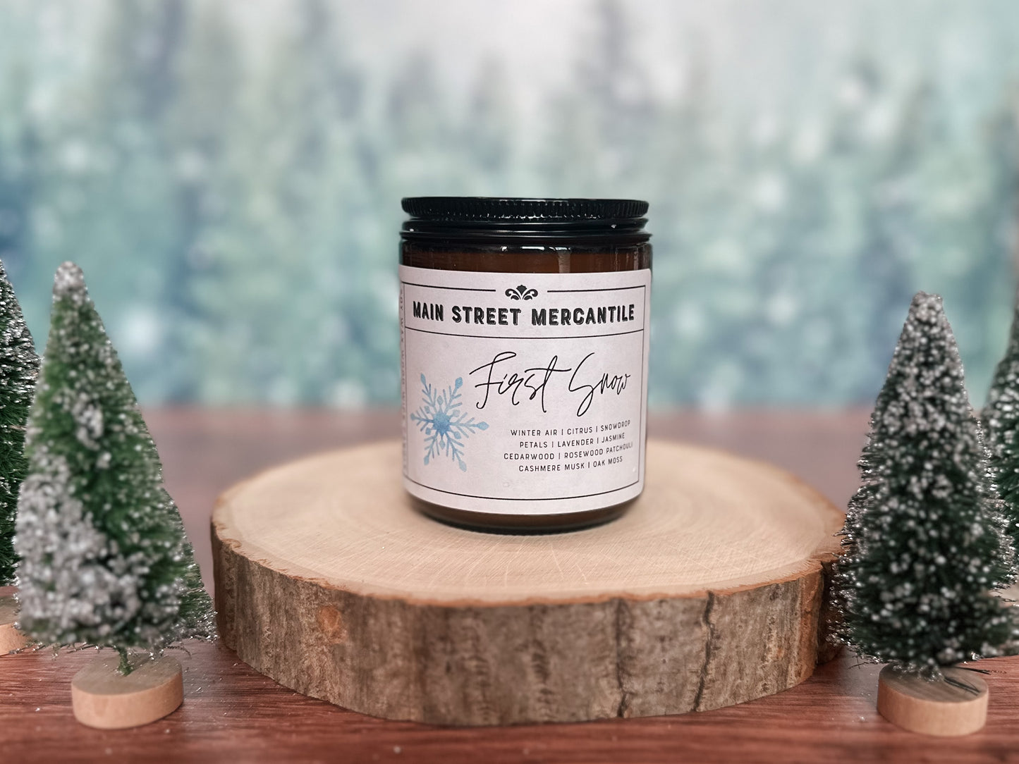 First Snow Wood Wick Soy Candle