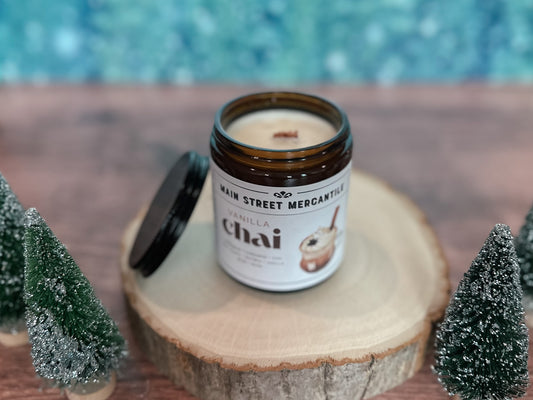 Vanilla Chai Latte Wood Wick Soy Candle